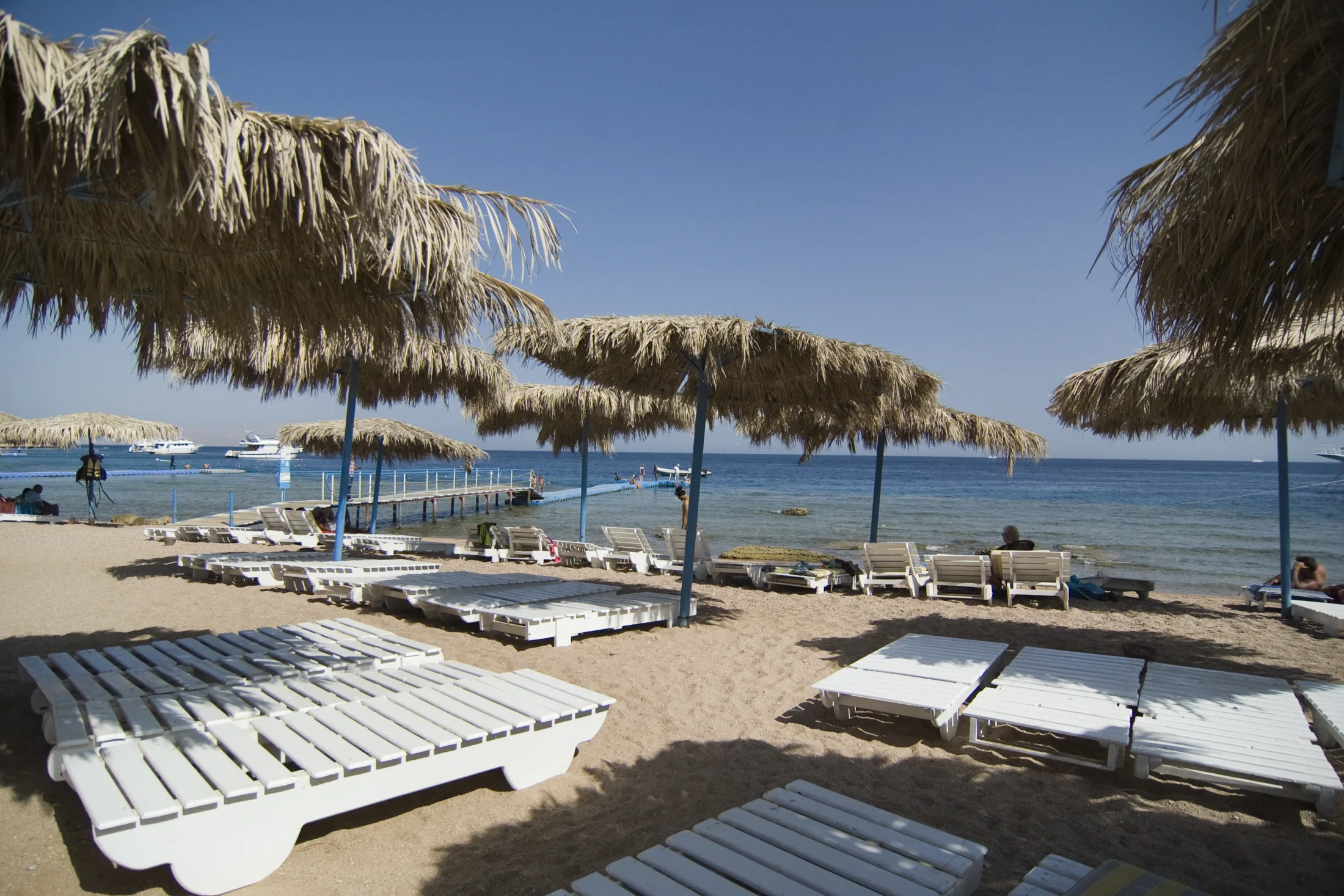 Playa y zona de descanso en Sharks Bay